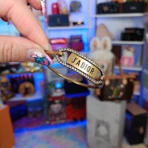 New Unused CHRISTIAN DIOR Gold Crystal J'Adior Bracelet